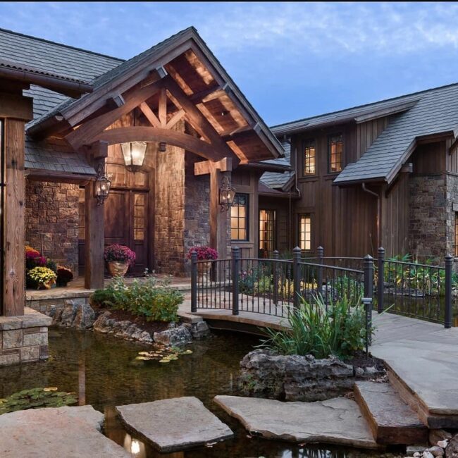 Rustic Retreat with a Water Feature