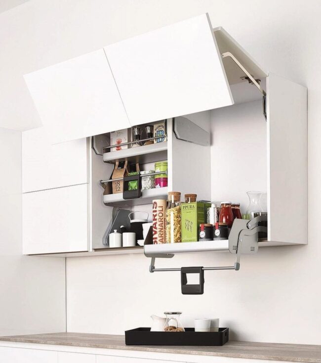 Upper Cabinets with Lift-Up Doors for Convenience