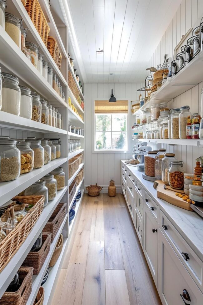 Fresh and Light Walk-In Pantry Design