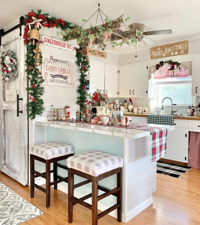 Whimsical Christmas Kitchen with Candy Canes