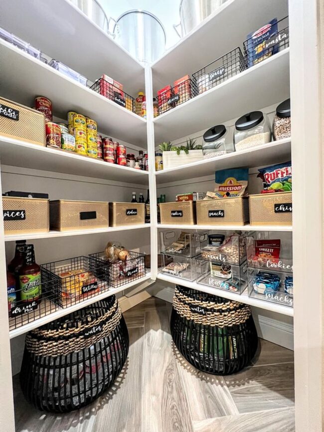 Walk-In Pantry with Practical Wire Baskets