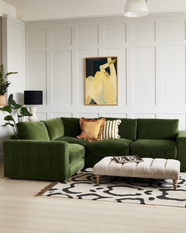 Velvet Green Luxury in a Modern Setting