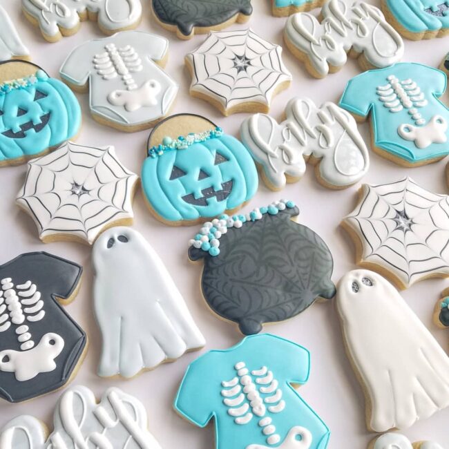 Blue Spooky Halloween Cookies