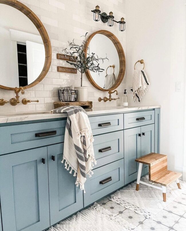 Rustic Charm with a Double Vanity