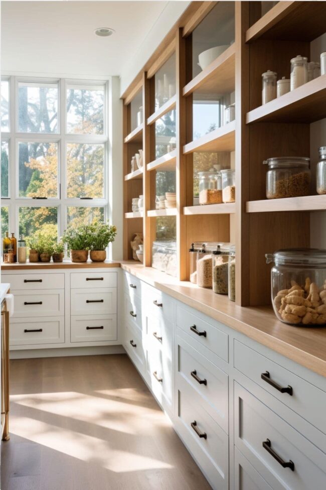 Airy Walk-In Pantry with Natural Light