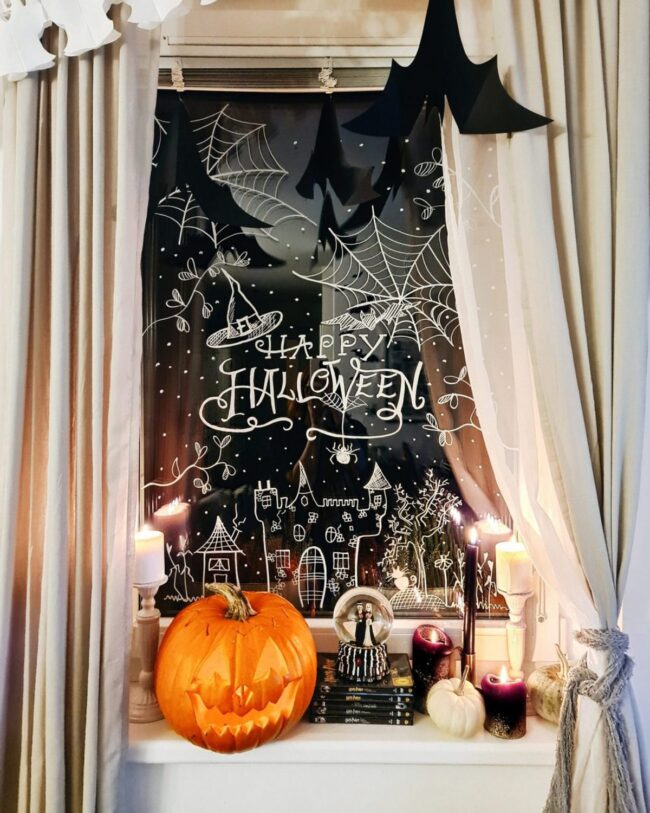 Elegant Halloween Window Decoration