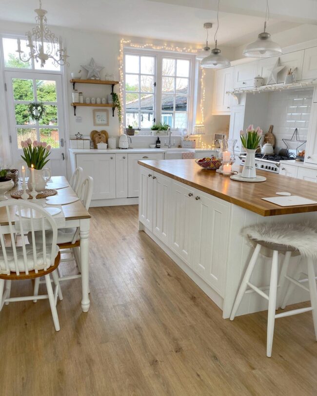 Bright and Cheerful Christmas Kitchen Setting