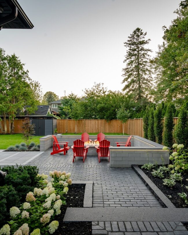 Radiant Outdoor Space Featuring Red Chairs