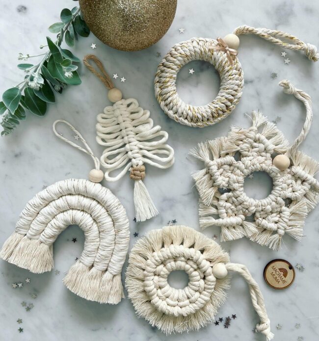 A Collection of Boho Macrame Ornaments