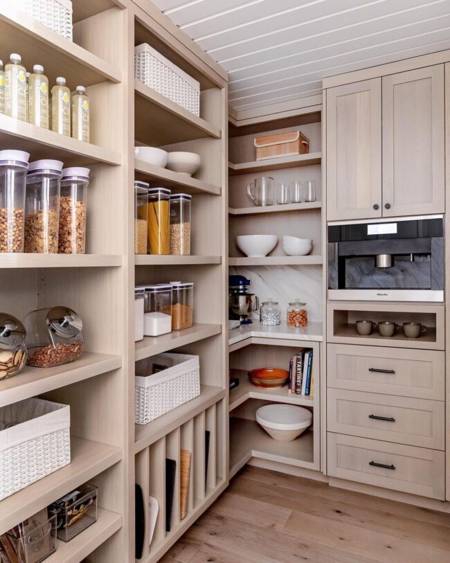 Neat and Classic Contemporary Pantry