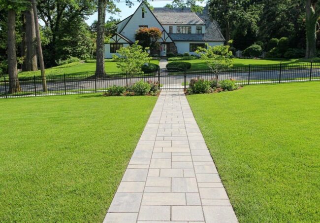 Clean and Simple Straight Paver Path