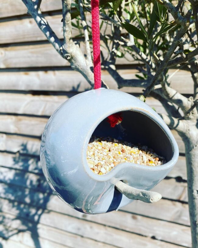 Ceramic Hanging Bird Feeder