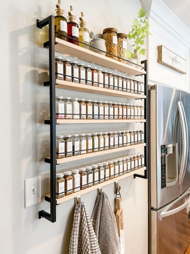 Wall-Mounted Spice Rack for Easy Access