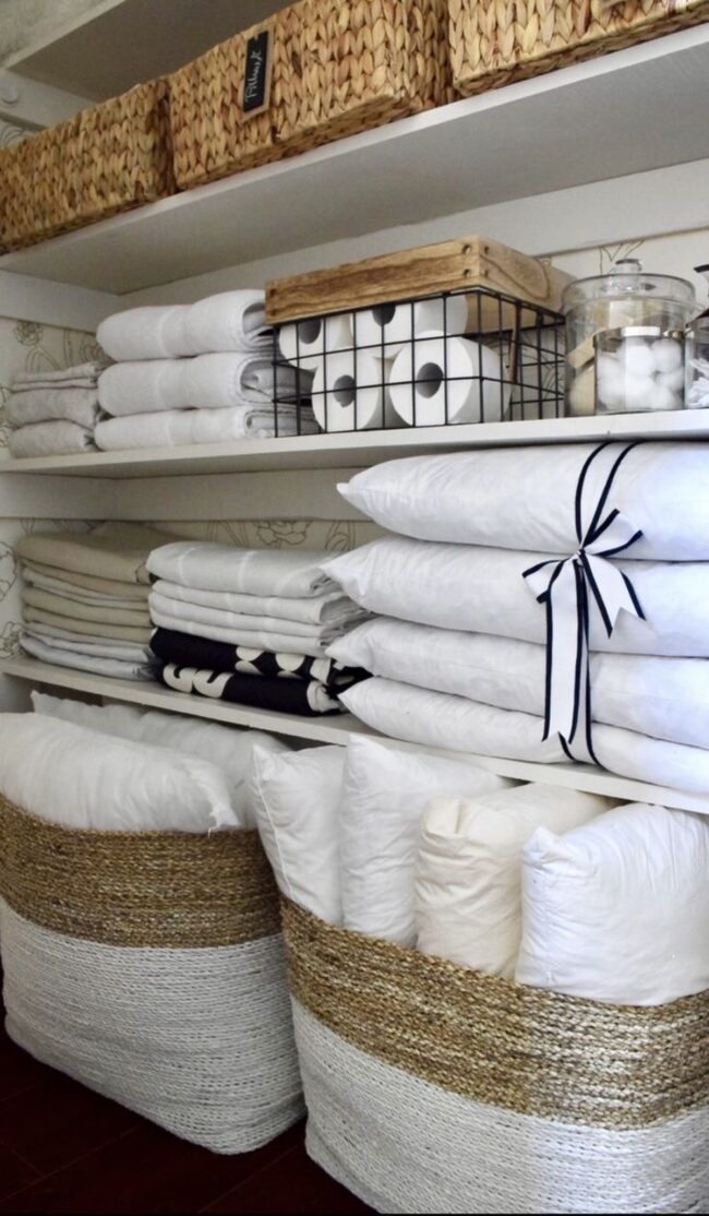 Rustic Charm in Linen Storage