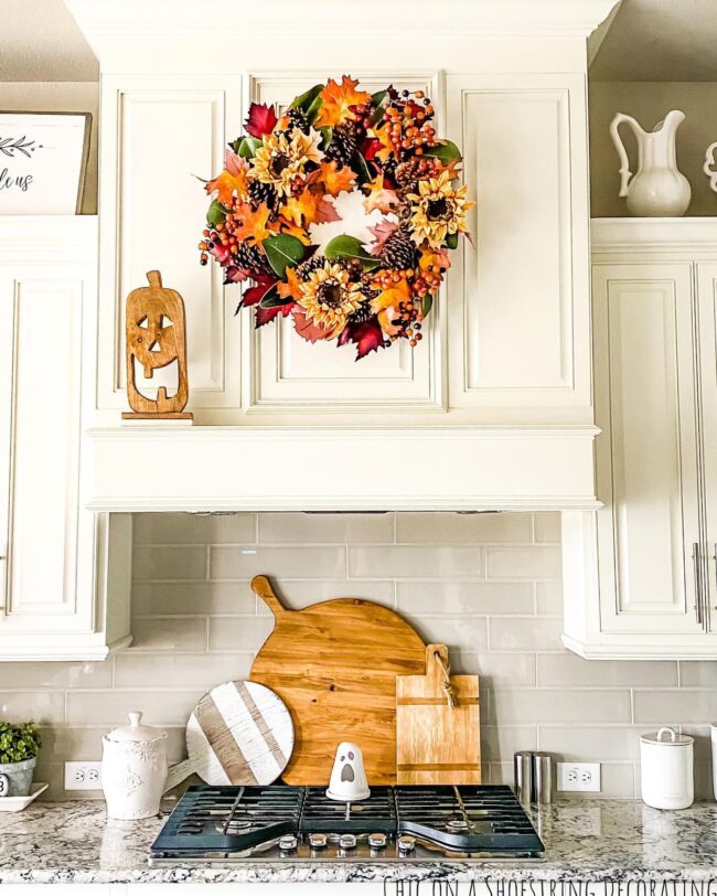 Elegant Autumn Wreath Display