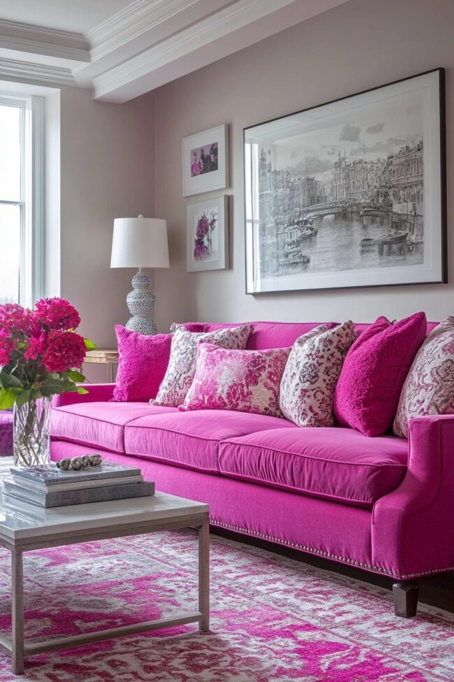 Chic Fusion of Pink and Grey