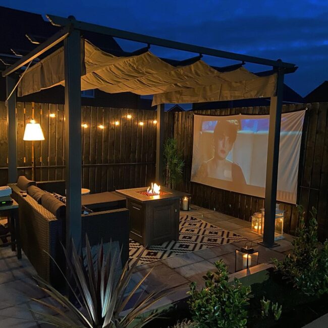 Luxurious Pergola Movie Night