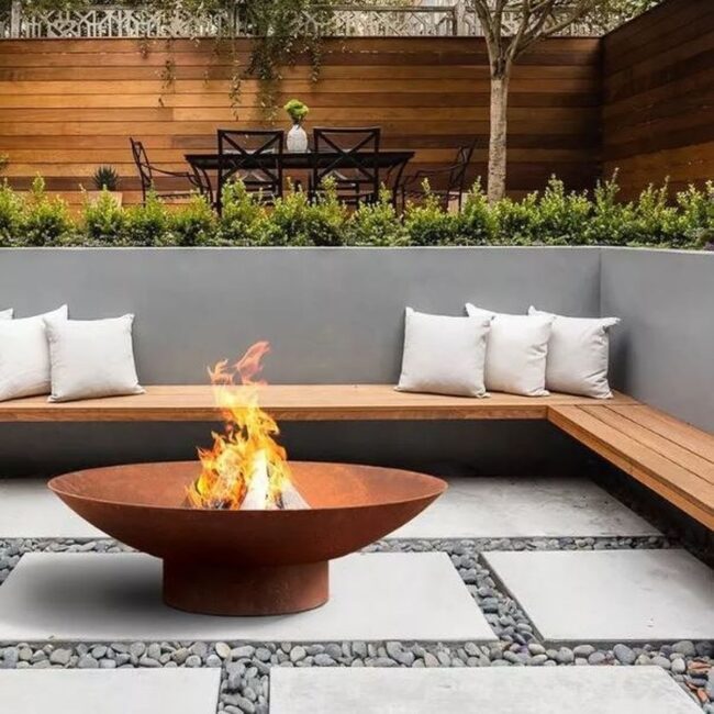 Modern Sunken Fire Pit Area