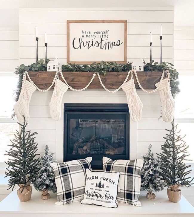 Classic Mantel with Farmhouse Christmas Style