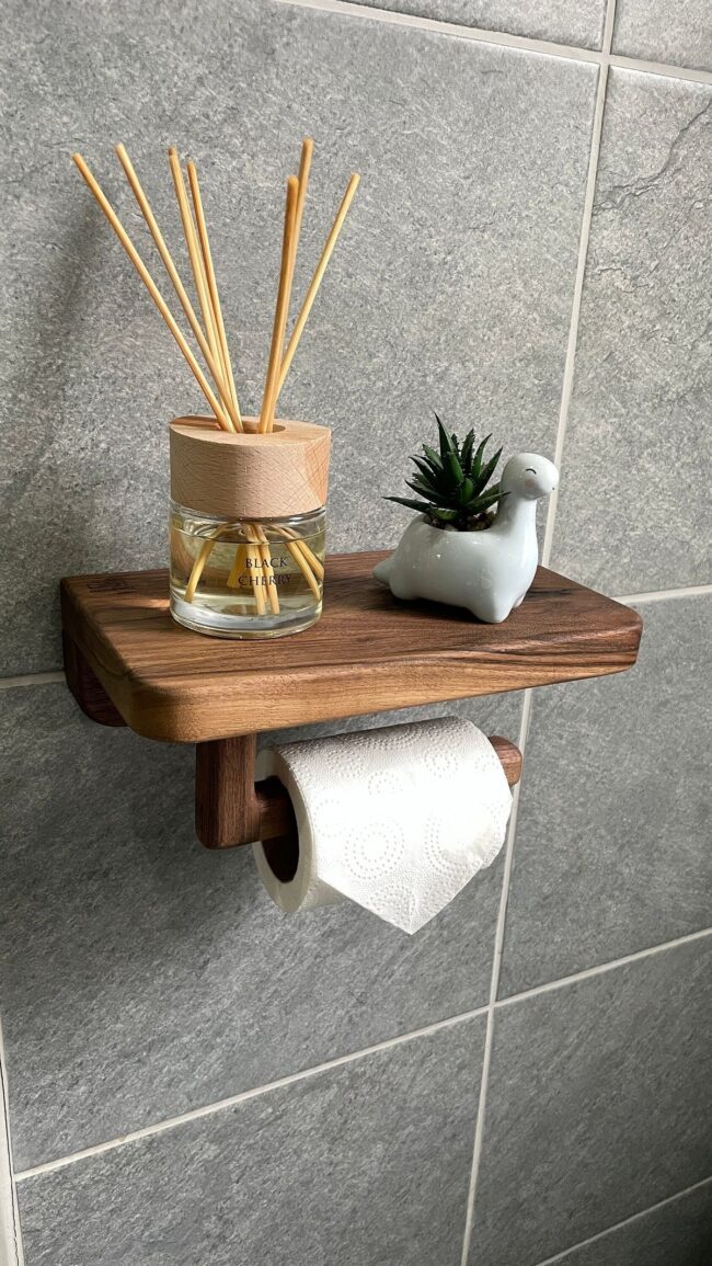 Wooden Shelf with Concealed Storage