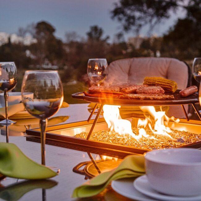 Multi-Functional Fire Pit for Cooking and Dining