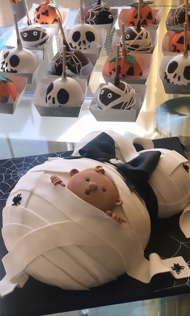 Mummy Cake and Halloween Candy Apples