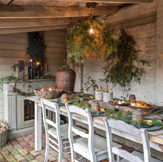 Outdoor Dining with a Festive Rustic Feel