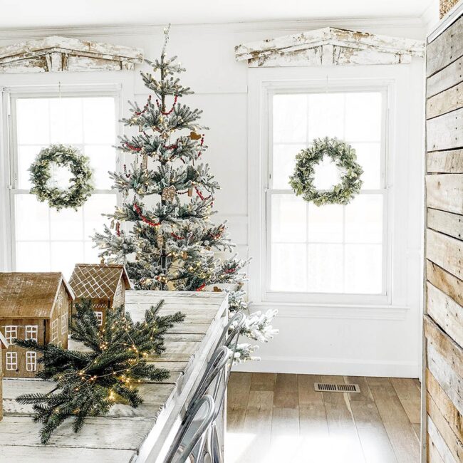 Welcoming Entryway with Rustic Holiday Touches