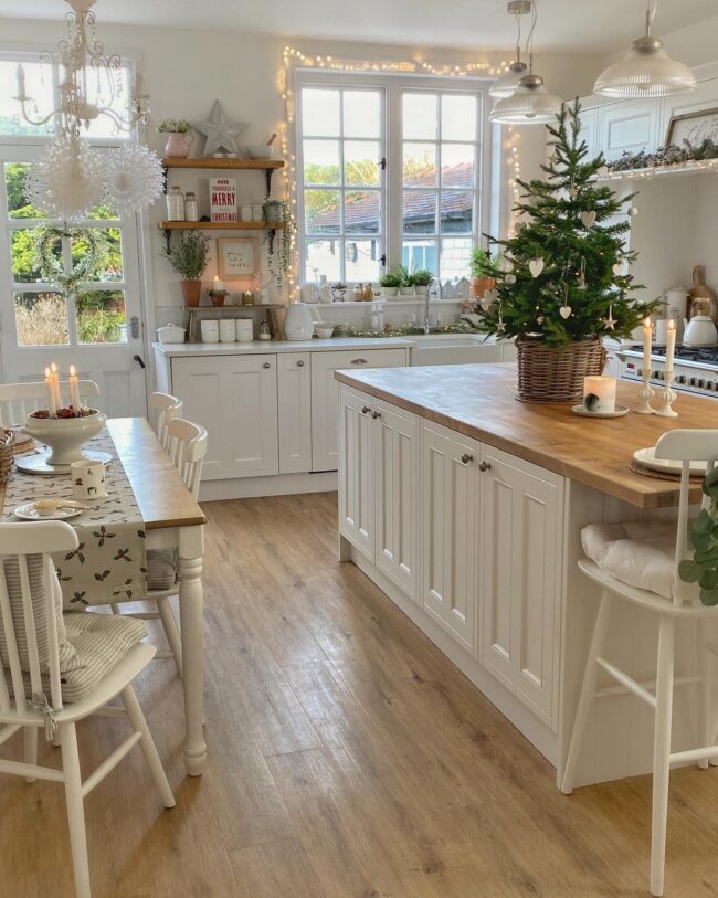 Bright and Airy Christmas Kitchen Design