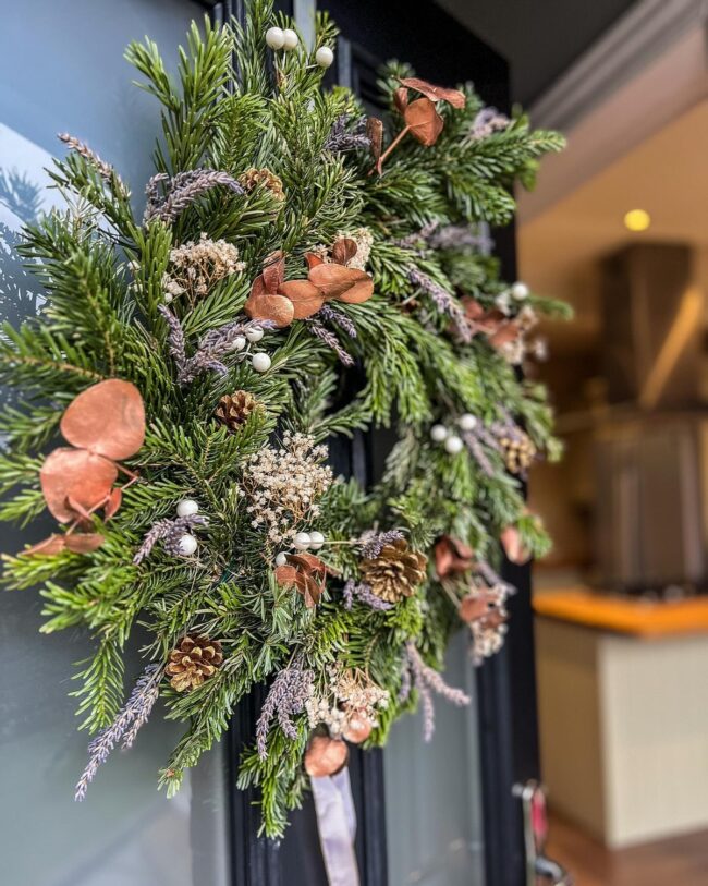 A Soft Lavender & Copper Wreath for a Modern Feel