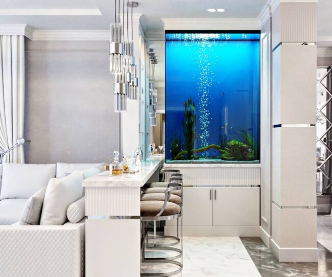 Vertical Aquarium as Room Divider