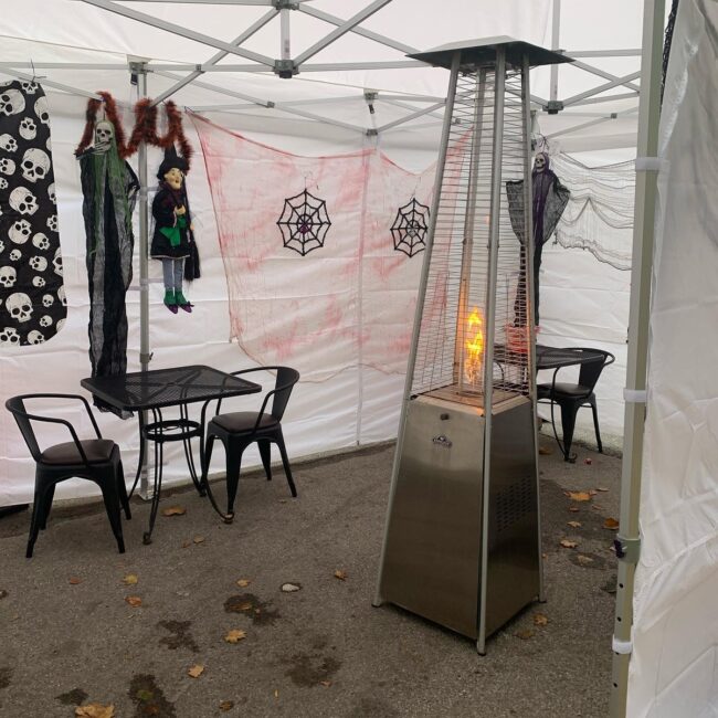 Spooky Tent Setup for Outdoor Fun