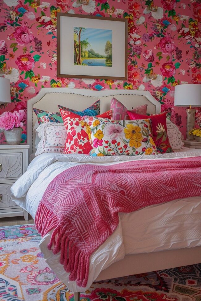 Blissful Pink Floral Design Wonderland