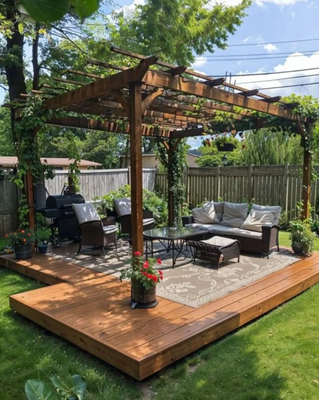 Stylish Pergola Deck Embracing Nature's