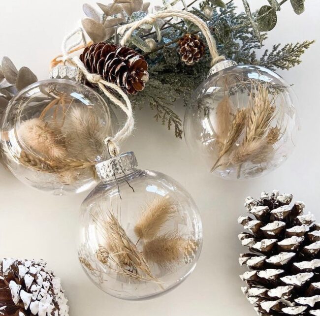 Glass Ornaments with a Natural Aesthetic