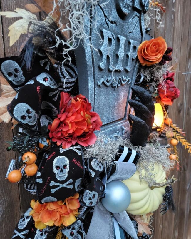 Halloween Wreath with Graveyard Vibes