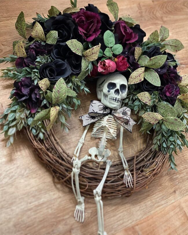 Floral Skeleton Wreath