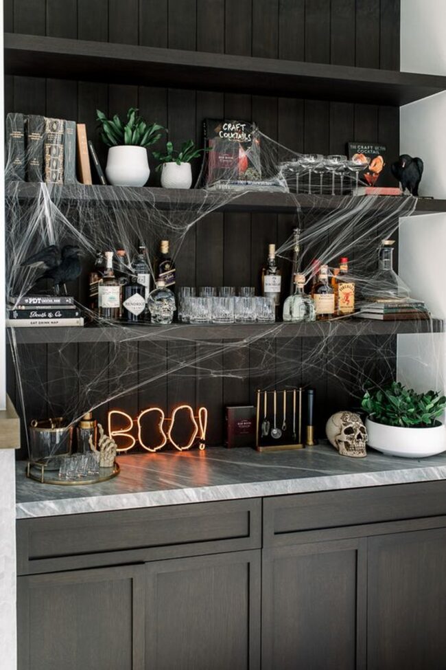 Spooky Bar Setup for Entertaining