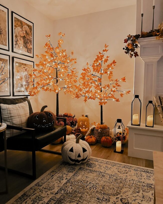 Illuminated Maple Trees for Halloween