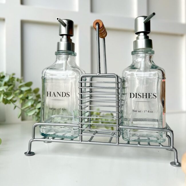 Industrial Glass Bottle Bathroom Set