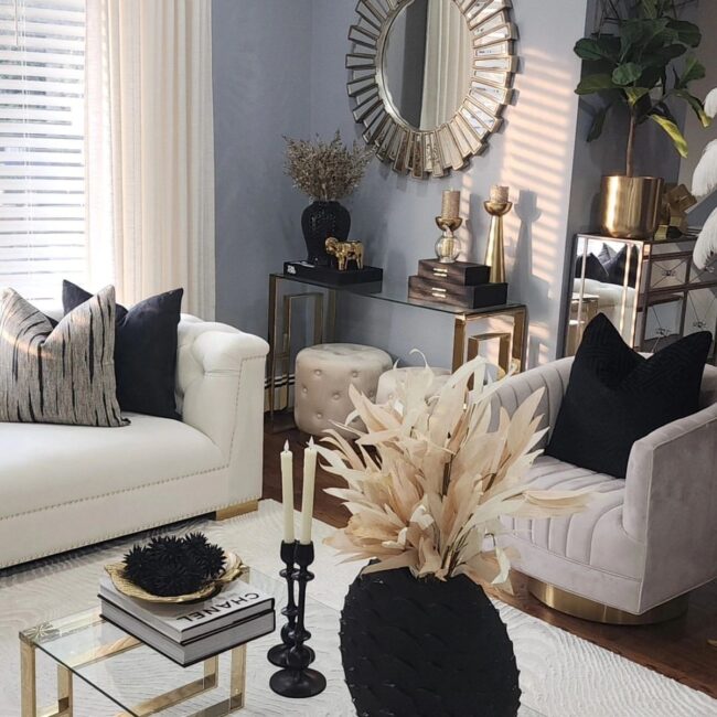 Chic Black and White with Gold Accents