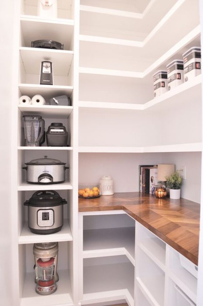 Small Pantry with Dedicated Appliance Spaces