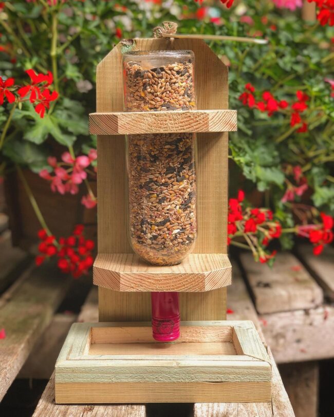 Wine Bottle Bird Feeder