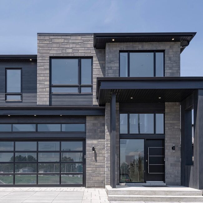 Industrial Style with Glass and Stone Elements