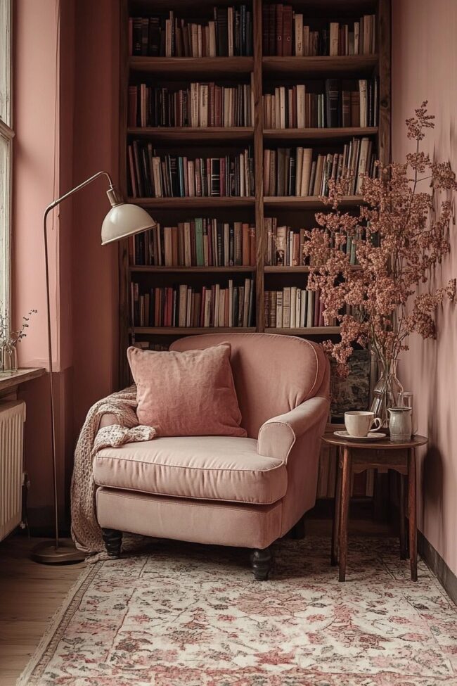 Charming Rose Pink Reading Space