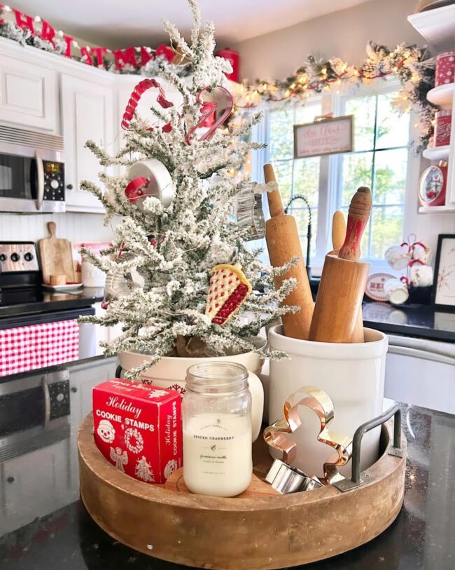 Baking Station with Vintage Christmas Charm