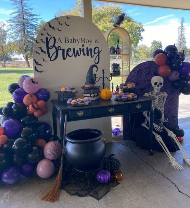 Baby Boy Brewing Witch-Themed Dessert Table