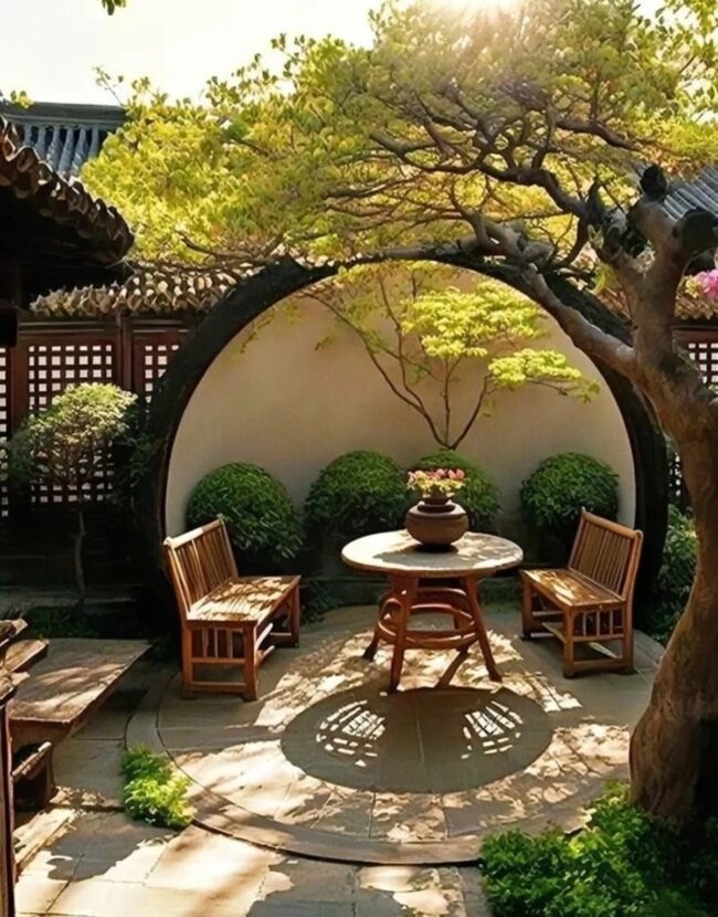 Mystical Moon Gate for Zen Retreats