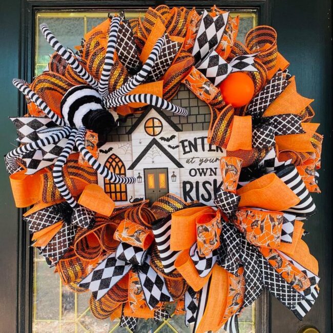 Haunted House Themed Wreath