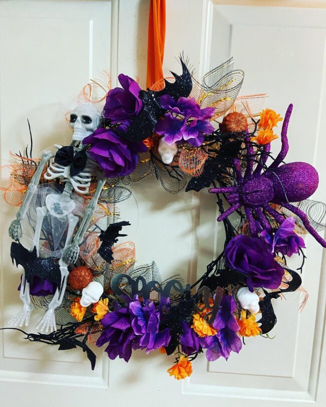 Purple Spider Wreath Accent